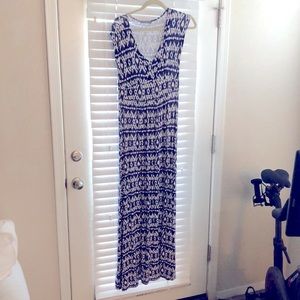 Purple and white Jersey maxi dress